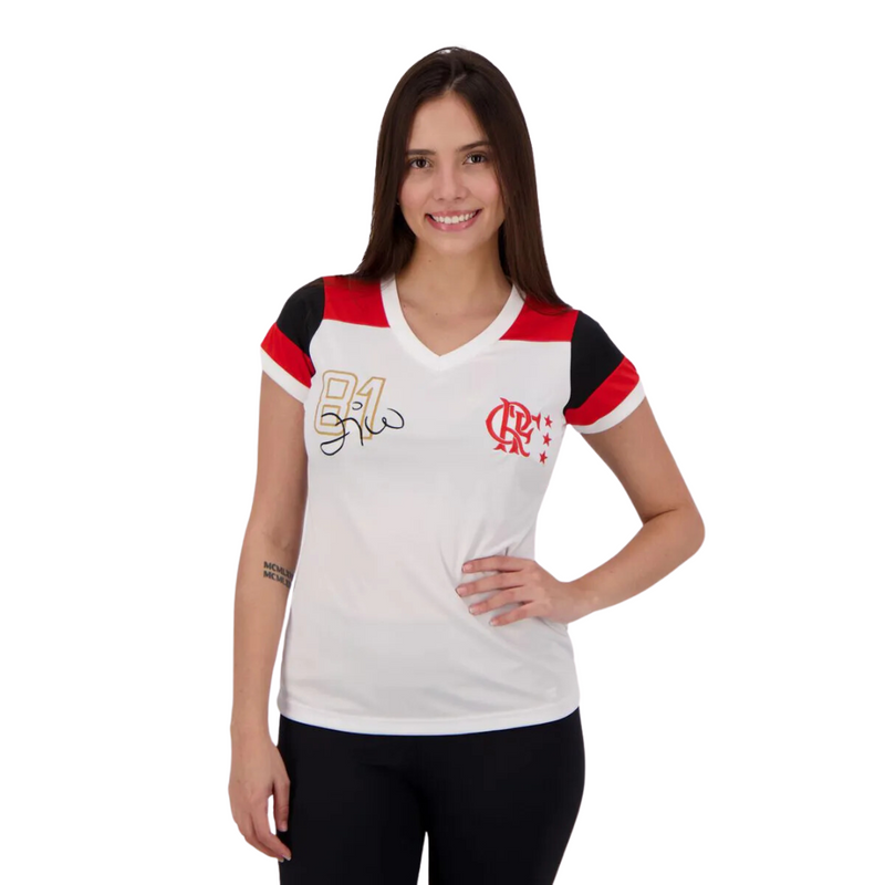 Camisa Flamengo Zico Retrô Feminina