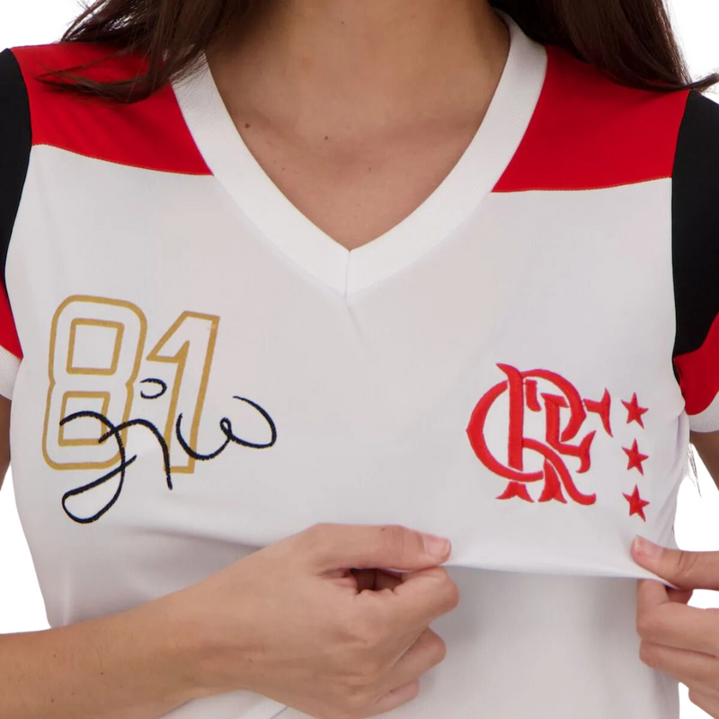 Camisa Flamengo Zico Retrô Feminina